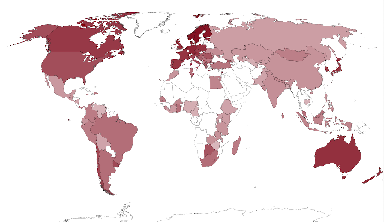Map of Rule of Law Scores
